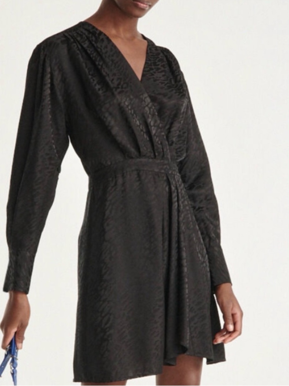 Jacquard Leopard Short Dress W/ Draped V-NECK from THE KOOPLES NWT SZ SMALL